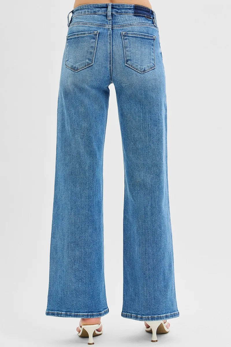 RISEN Full Size Low Rise Wide Leg Jeans Jeans