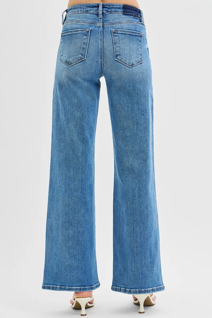 RISEN Full Size Low Rise Wide Leg Jeans Jeans