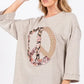 SAGE + FIG Floral Peace Patch Round Neck Top - DAVERRI FASHIONS
