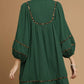 Umgee Textured Babydoll Dress with Leopard Trim