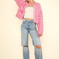 VERY J Shaggy Yarn Knit Zip Up Jacket Tops