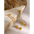 18K Gold-Plated Ball Drop Earrings - DAVERRI FASHIONS