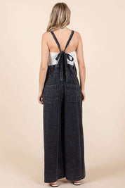 Mittoshop Textured Wide Leg Overalls Overalls