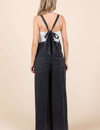 Mittoshop Textured Wide Leg Overalls Overalls