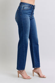 Judy Blue Full Size Side Seam Detail Straight Jeans with Pockets | Daverri Fashions