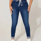 Drawstring Cropped Jeans - DAVERRI FASHIONS