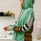 BiBi Plaid With Stripes Mix Match French Terry Hoodie - DAVERRI FASHIONS