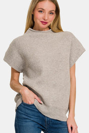 Zenana Short Sleeve Mock Neck Sweater | Sweaters Daverri Fashions