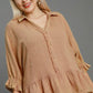 Umgee Full Size Mineral Washed Cotton Gauze Top Plus Size Tops