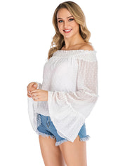 Swiss Dot Off-Shoulder Blouse | Blouses Daverri Fashions