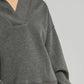 Umgee Johnny Collar Dropped Shoulder Sweatshirt