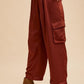 Anniewear Wide Leg Cargo Satin Pants Pants