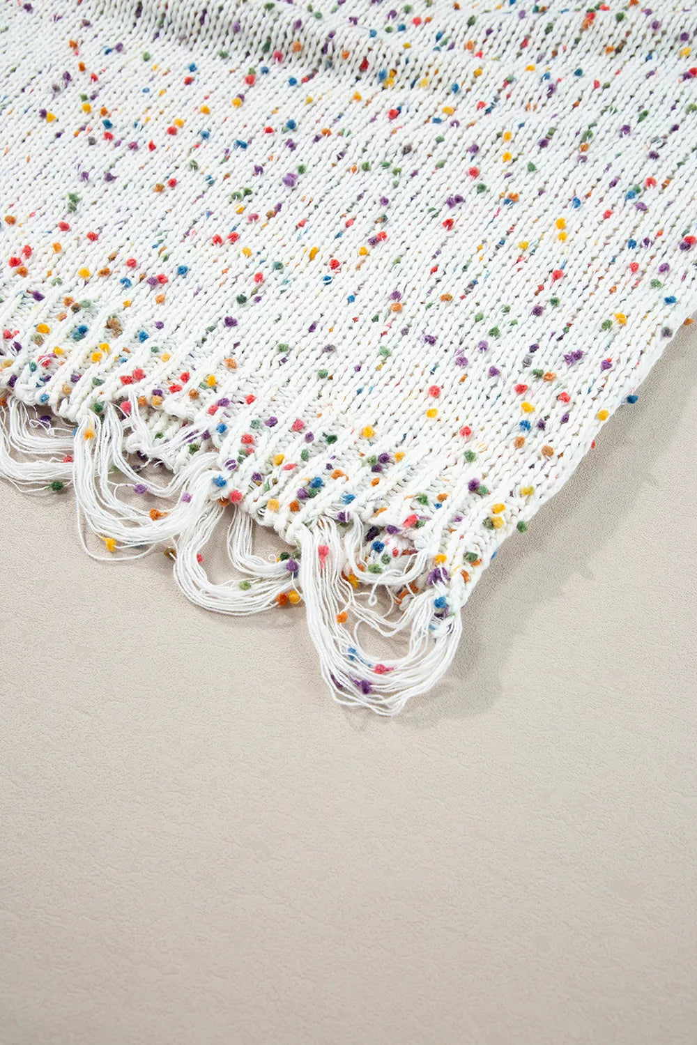 Confetti Distressed Hem Long Sleeve Sweater | Sweaters Daverri Fashions