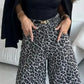 Leopard Print High-Waisted Denim Shorts - DAVERRI FASHIONS