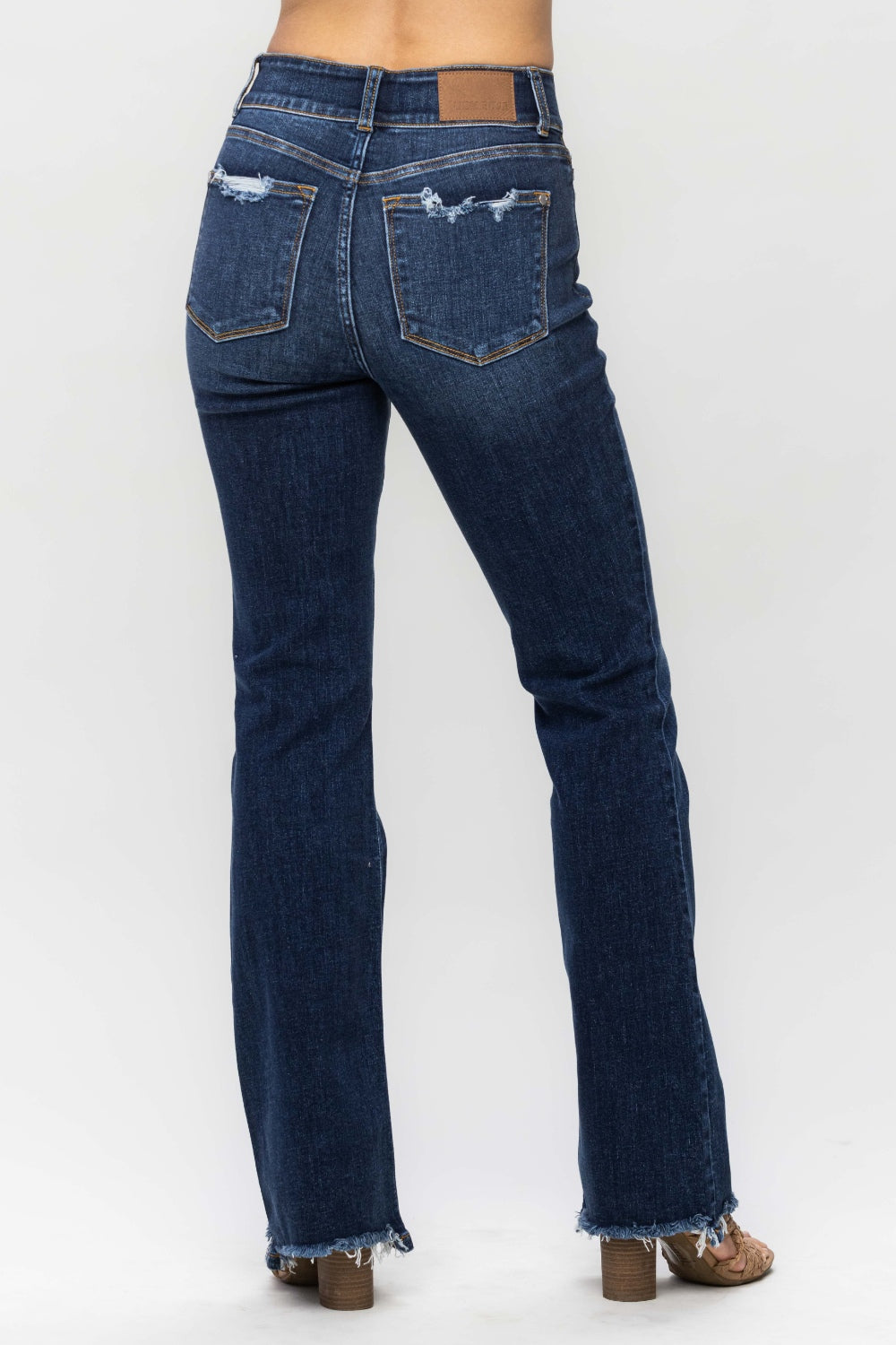 Judy Blue Frayed Hem Bootcut Jeans Bottoms