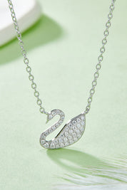 Moissanite Swan 925 Sterling Silver Necklace | Silver Necklaces Daverri Fashions