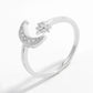 925 Sterling Silver Moon Open Ring - DAVERRI FASHIONS