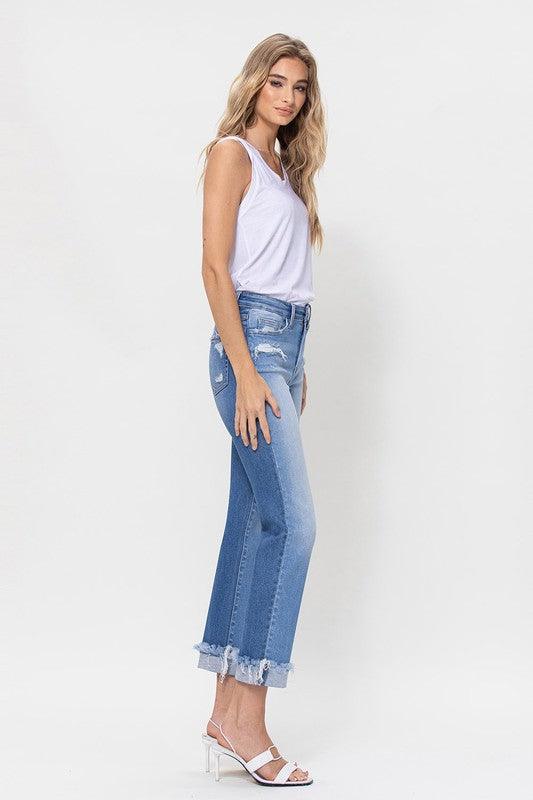 High Rise Ankle Straight Plus Jeans