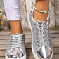 Sequin Lace Up Sneakers - DAVERRI FASHIONS