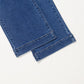 Daverri double button zip fly straight leg blue denim jeans with stitched cuffs