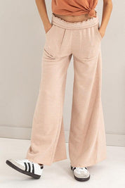 High Rise Wide Leg Drawstring Pants Lounge Pants