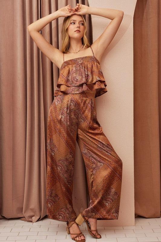 Mittoshop Paisley Patchwork Print Satin Wide Leg Pants Pants