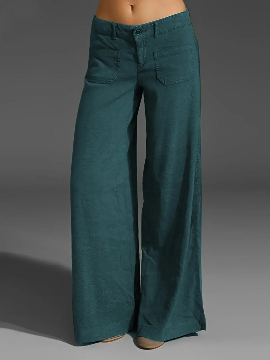 Peacock Green Full Size Wide Leg Jeans with Pockets Plus Size | Jeans Daverri Fashions
