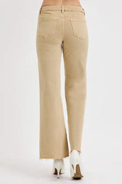 RISEN Full Size Raw Hem Wide Leg Jeans Plus Size | Jeans Daverri Fashions