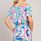 Cotton Bleu by Nu Label Abstracted Print Tie Front Shorts Shorts