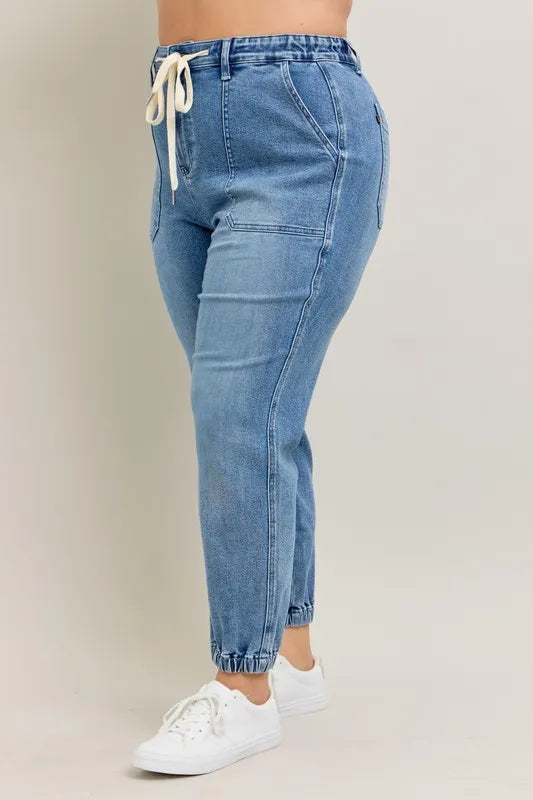 Judy Blue Full Size High Waist Denim Jogger Jeans