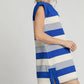 Umgee French Terry Side Slit Striped Mini Dress Mini Dresses
