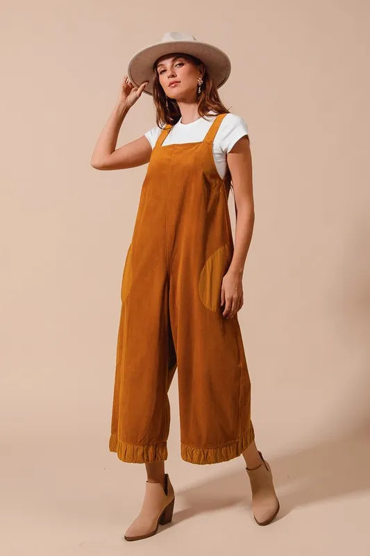 SO ME Corduroy Overalls Jumpsuit Overalls