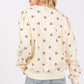 SAGE + FIG Heart Printed Contrast Long Sleeve Sweatshirt - DAVERRI FASHIONS