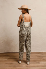 BiBi Leopard Print Adjustable Strap U Neck Jumpsuit | Daverri Fashions