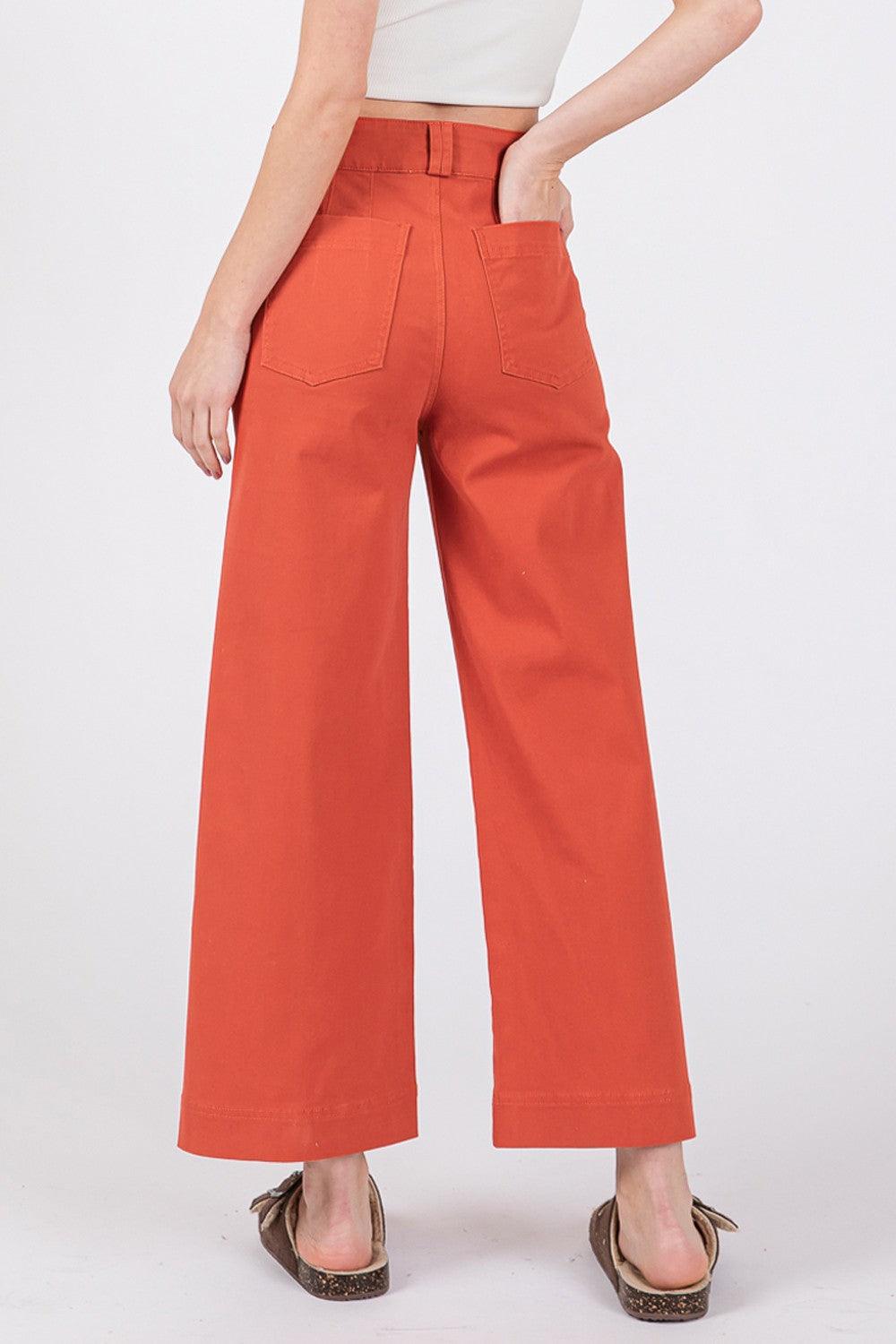 SAGE + FIG Wide Leg Cropped Pants Pants