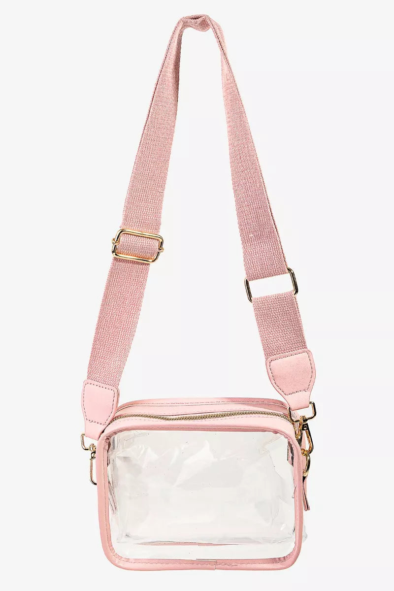 PVC Clear Rectangular Crossbody Bag | Handbags Daverri Fashions