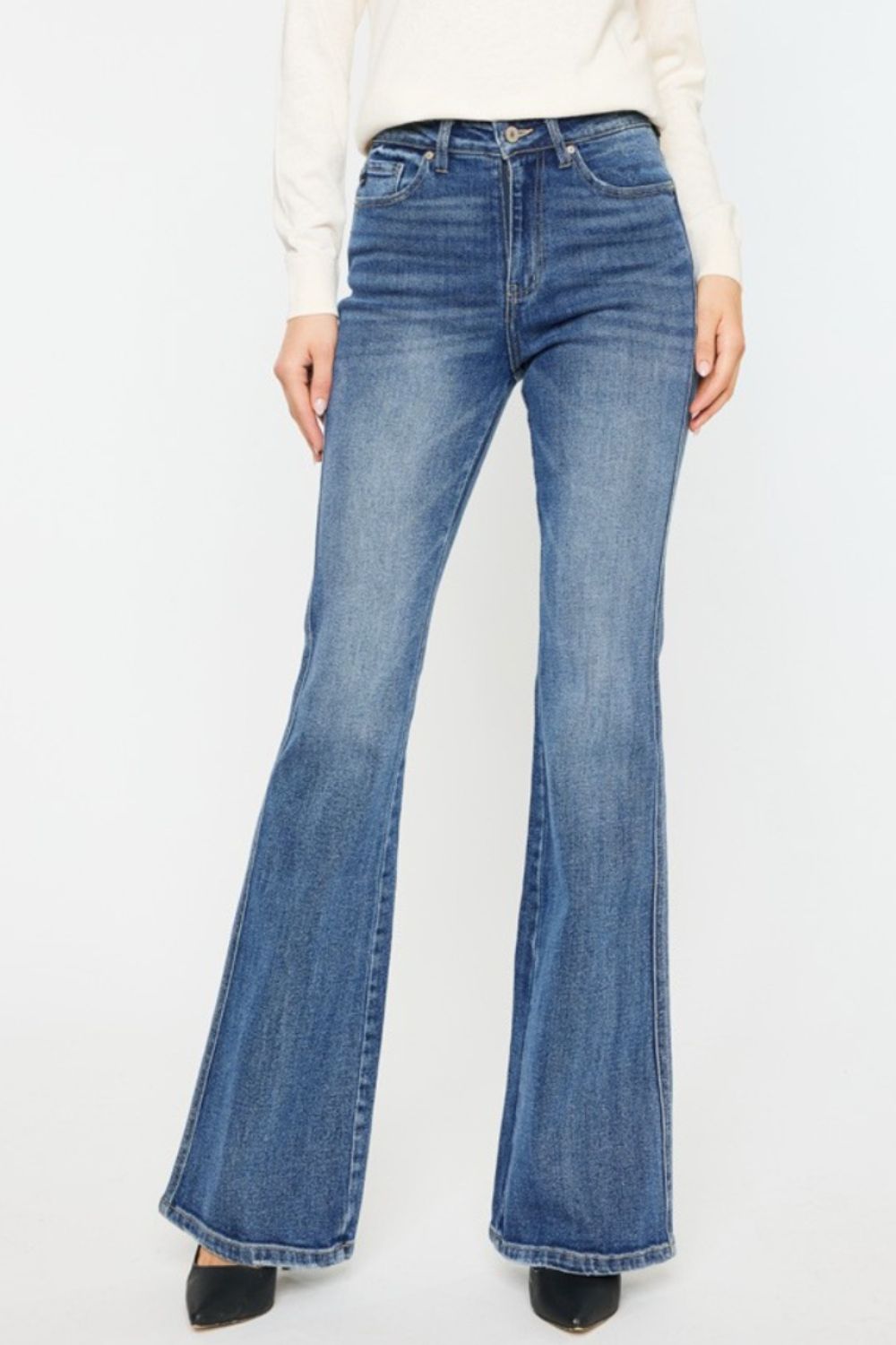 Kancan Cat's Whiskers High Waist Flare Jeans MED Jeans