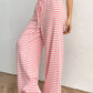 Striped Wide Leg Drawstring Pants - DAVERRI FASHIONS
