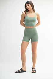 MONO B Venice Cloud Light Contour Biker Shorts | Daverri Fashions