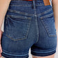 Judy Blue High Waist Tummy Control Destroy Release Hem Denim Shorts