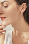 925 Sterling Silver Moissanite Double Hoop Earrings - DAVERRI FASHIONS