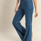 HYFVE Raw Hem High-Waist Washed Flared Jeans - DAVERRI FASHIONS
