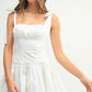 MABLE Shoulder Tie Corset Panel Mini Dress