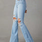 Distressed Jeans with Pockets - DAVERRI FASHIONS