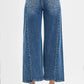RISEN High Rise Crop Wide Leg Jeans with Step Hem - DAVERRI FASHIONS