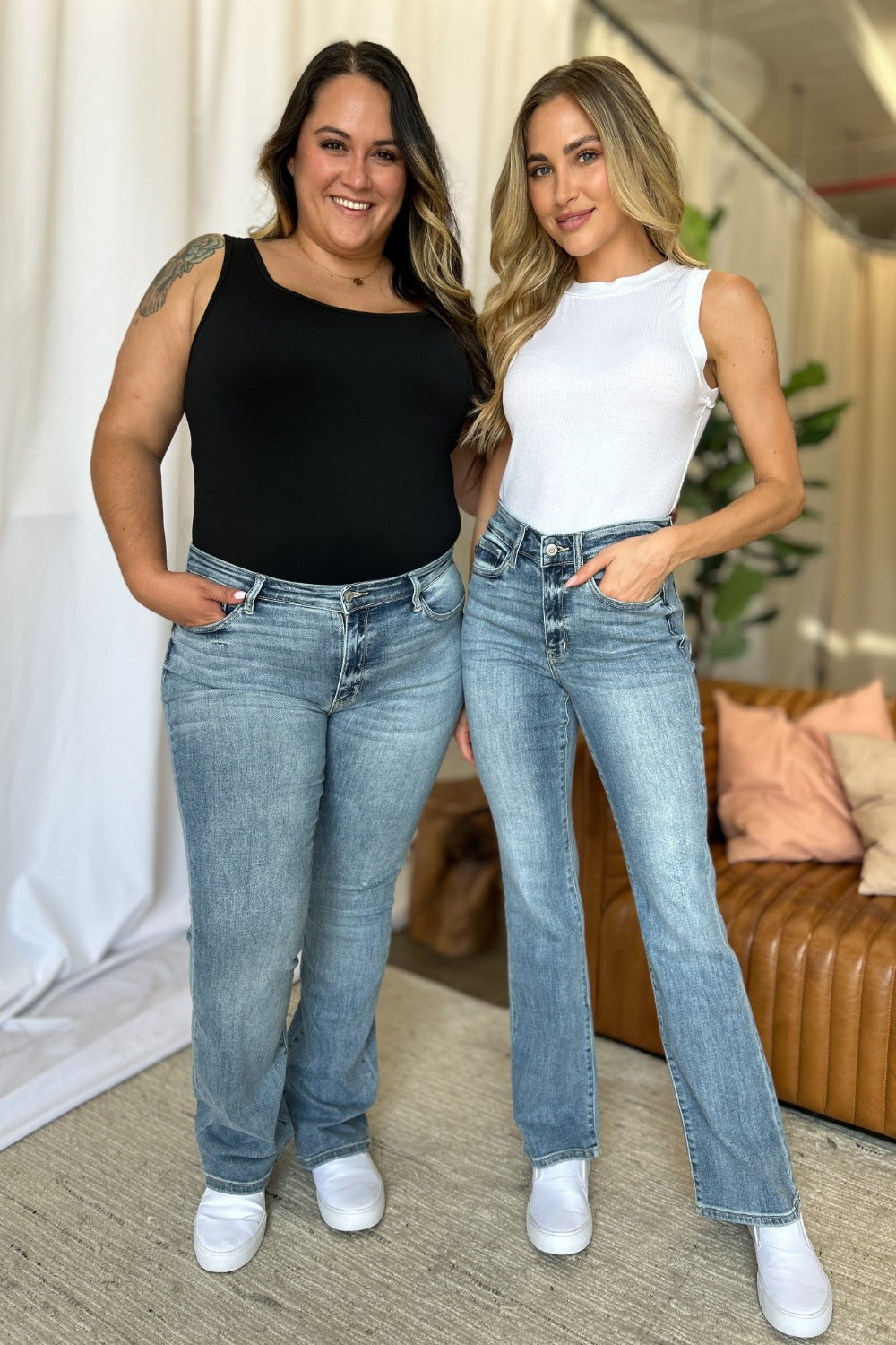 Judy Blue Full Size Medium Rise Bootcut Jeans Light 1 25