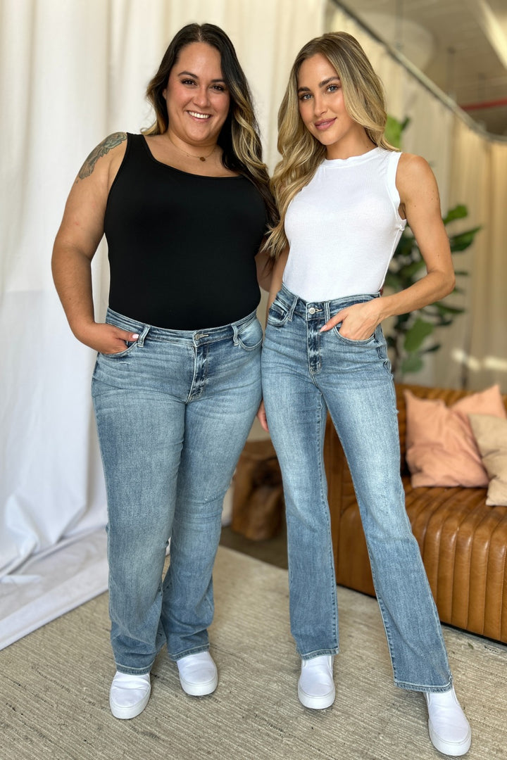 Judy Blue Full Size Medium Rise Bootcut Jeans Light 1 25