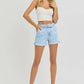 RISEN Full Size High Rise Belted Roll Up Shorts Plus Size Shorts