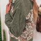 Floral Snap Down Corduroy Jacket - DAVERRI FASHIONS
