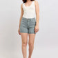Judy Blue Full Size Hw Garment Dyed & Back Pkt Embroidery Shorts Plus Size